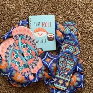 Fun Boho  flip flops and scarf